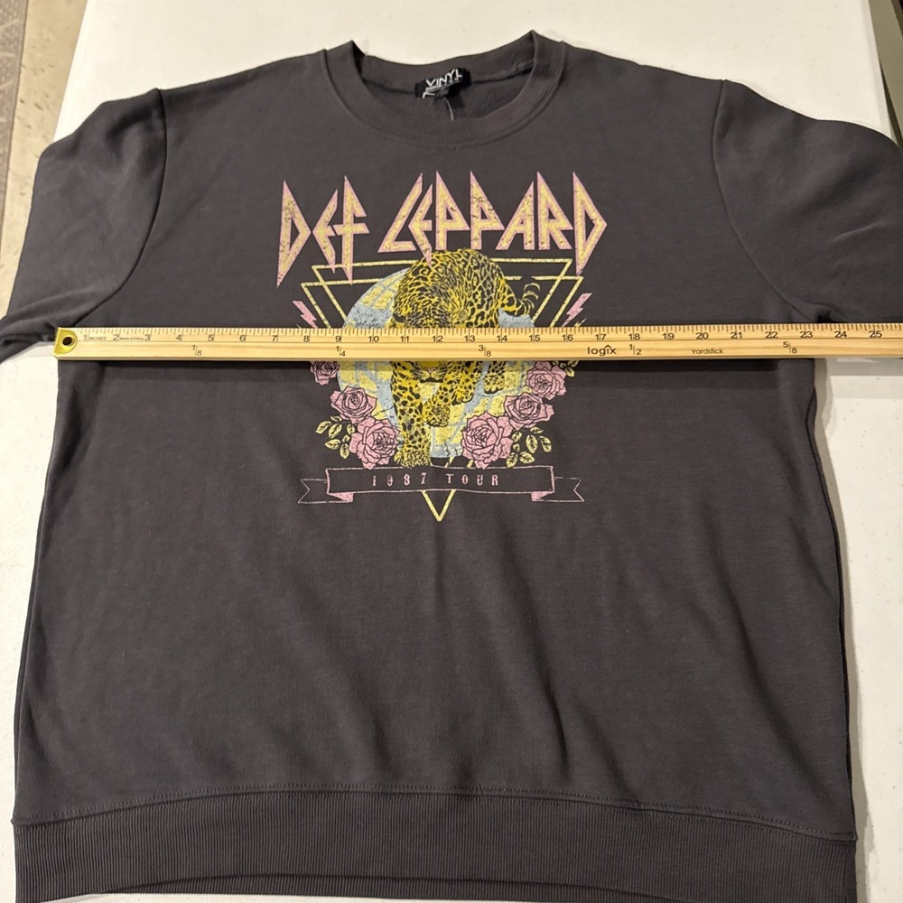 Vinyl Icon Def Leppard 1987 Tour‎ Graphic Sweatshirt Charcoal Gray XL Rock Band - Picture 4 of 8